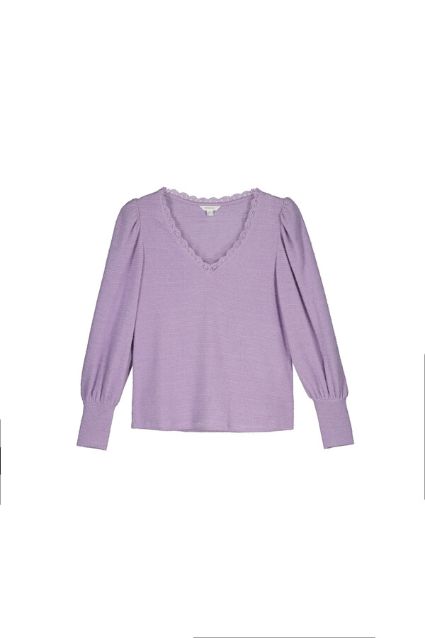 Springfield Playera Chenilla Escote Lace azul