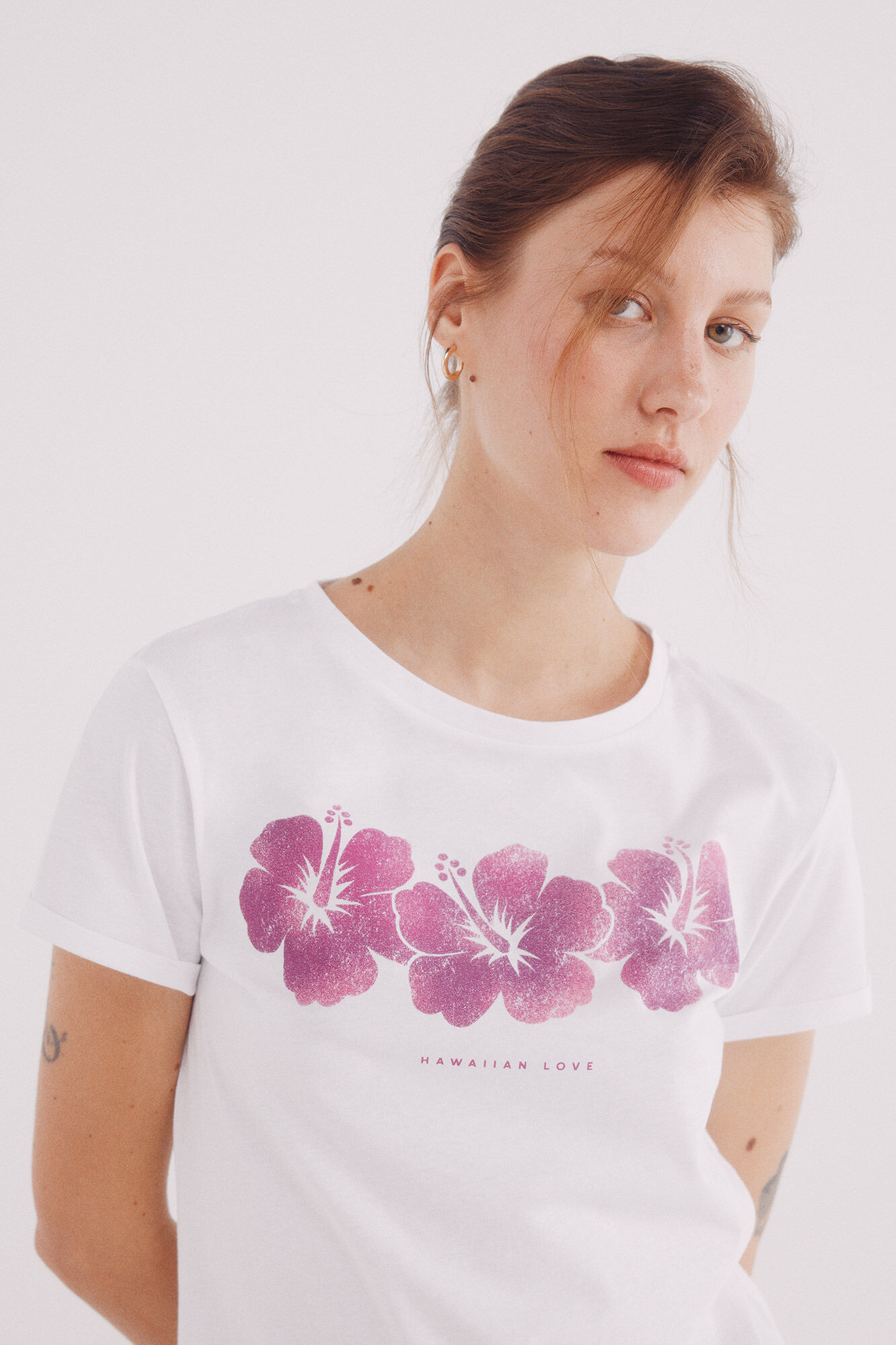 Springfield Playera gr&aacute;fica flor marfil