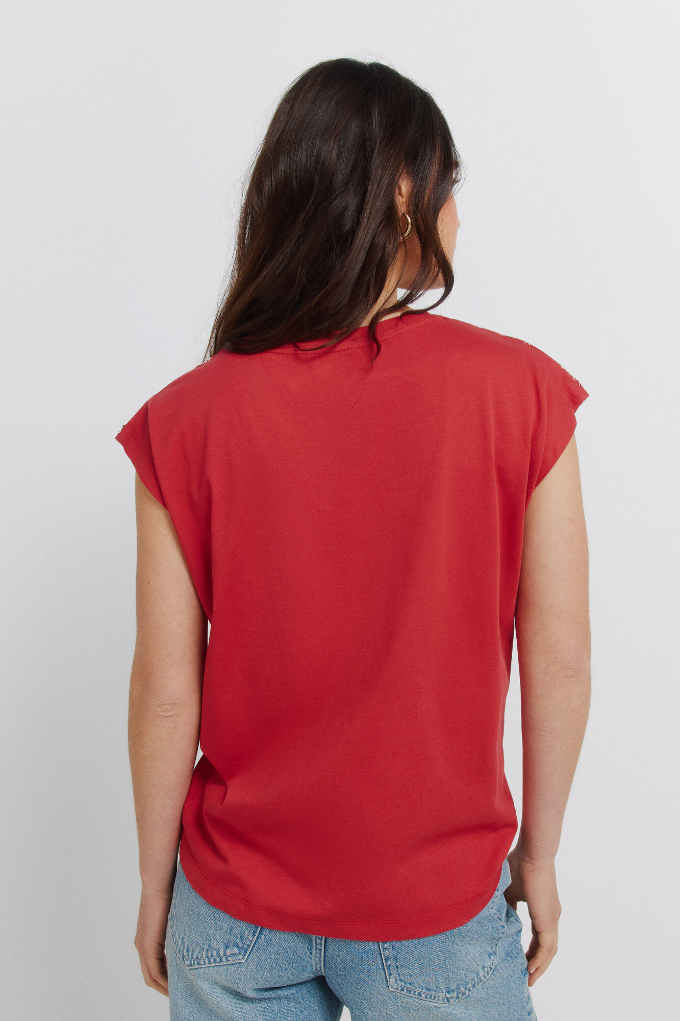 Springfield Playera de algod&oacute;n bandana rojo