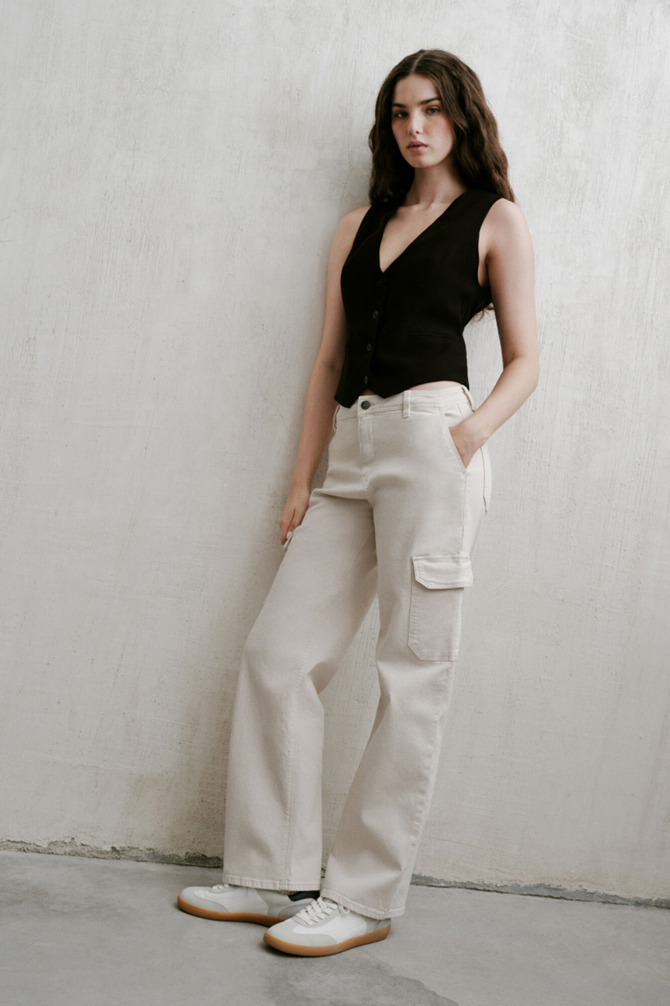Springfield Pantal&oacute;n cargo algod&oacute;n beige