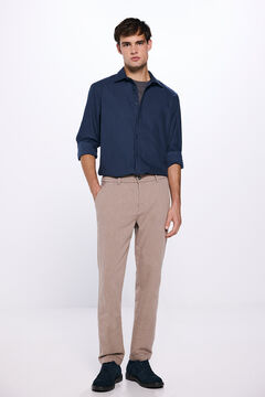 Springfield Camisa algodón cepillado azul indigo