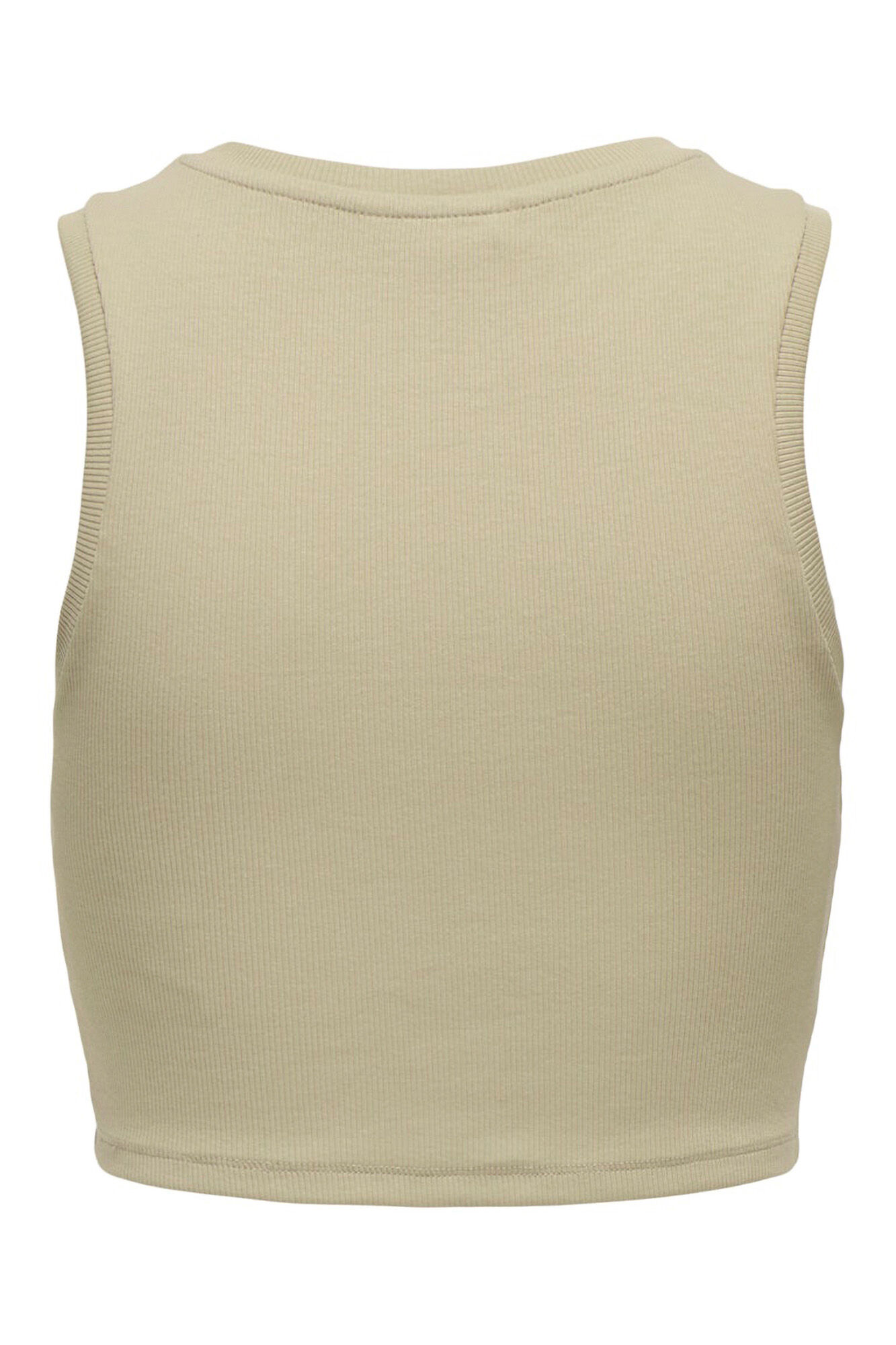 Only Playera crop canal&eacute; beige