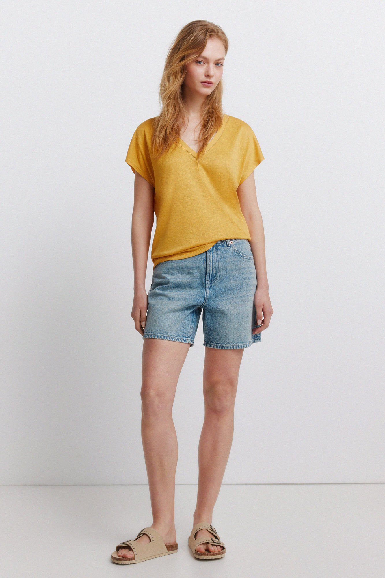 Springfield Playera manga murci&eacute;lago amarillo