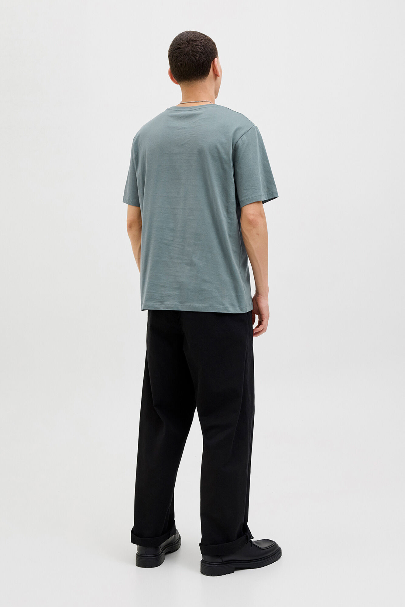 Jack & Jones Playera con logo grande gris