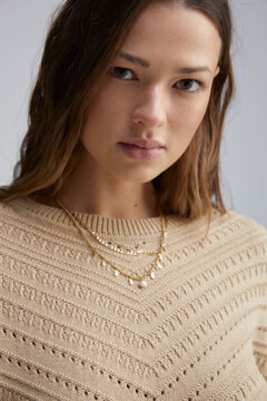Springfield Suéter estructura chevron algodón beige