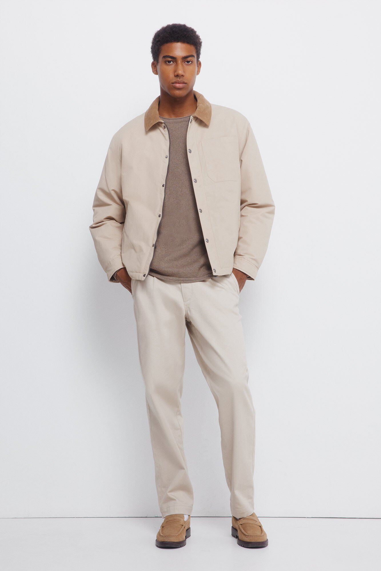 Springfield Jersey de cuello liso caf&eacute;