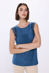 Springfield Playera hombros lace azul
