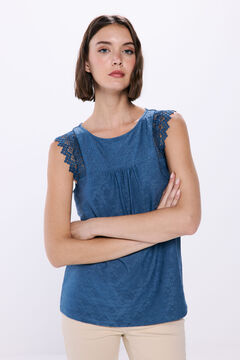 Springfield Playera hombros lace azul