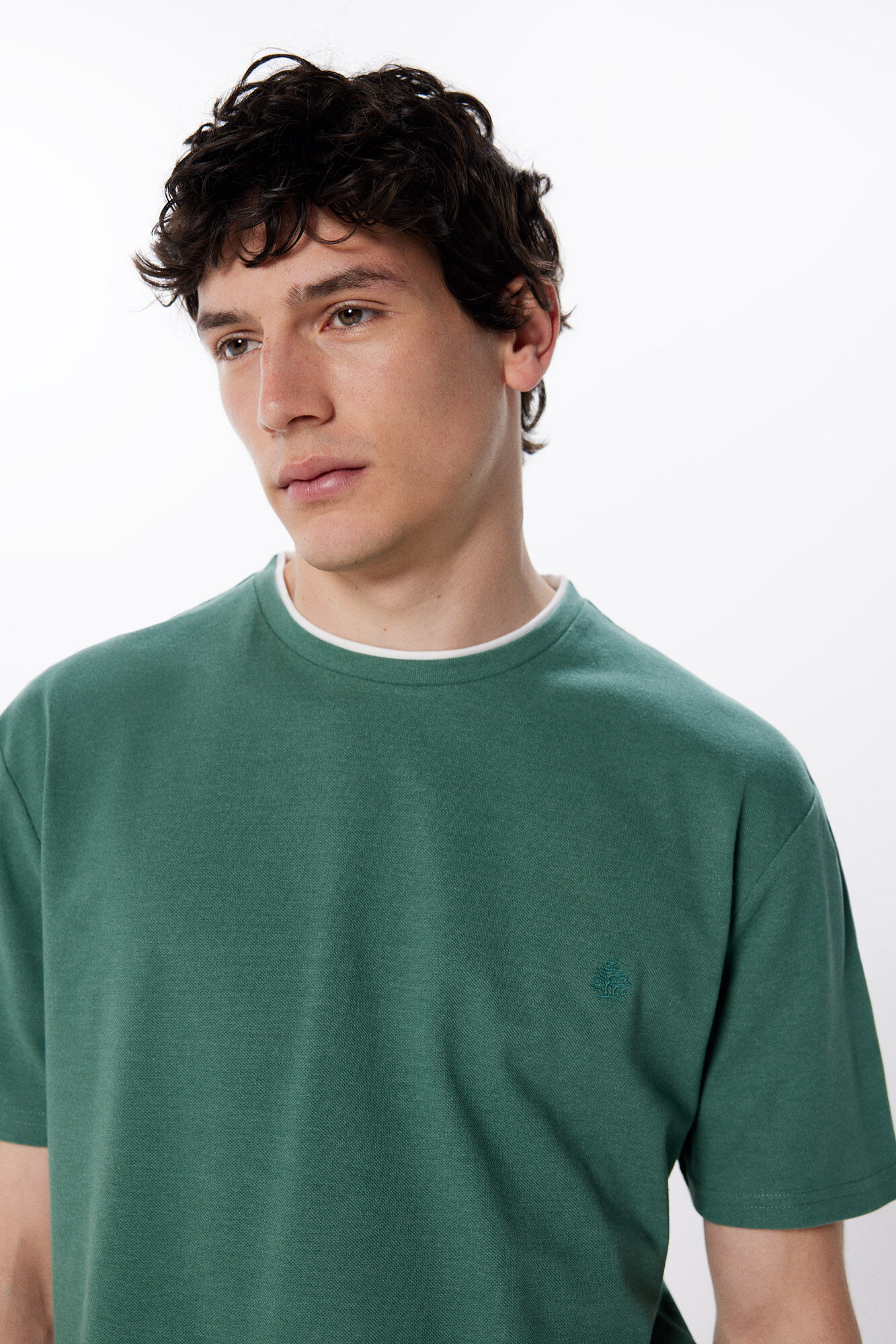 Springfield Playera doble piqu&eacute; verde