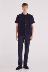 Springfield Pantalón chino microestampado slim fit marino