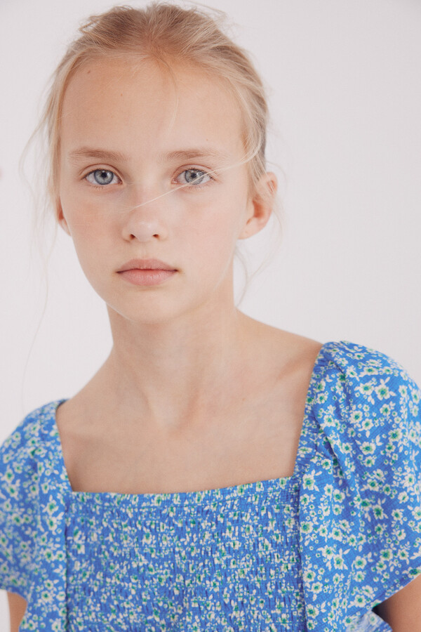 Springfield Kids Top volantes estampado niña  azul indigo