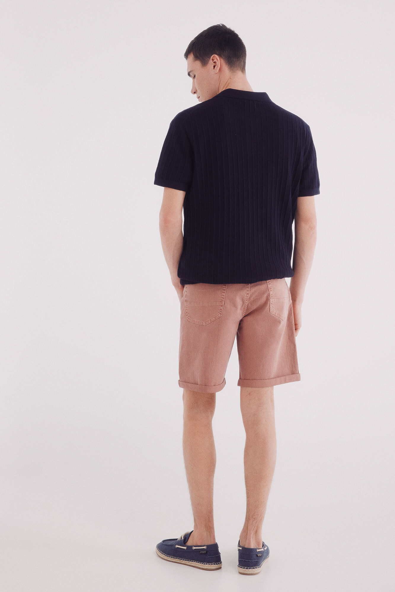 Springfield Bermuda color lavada slim fit rosa