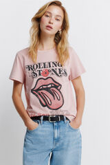 Springfield Playera "Rollings stones" rosa