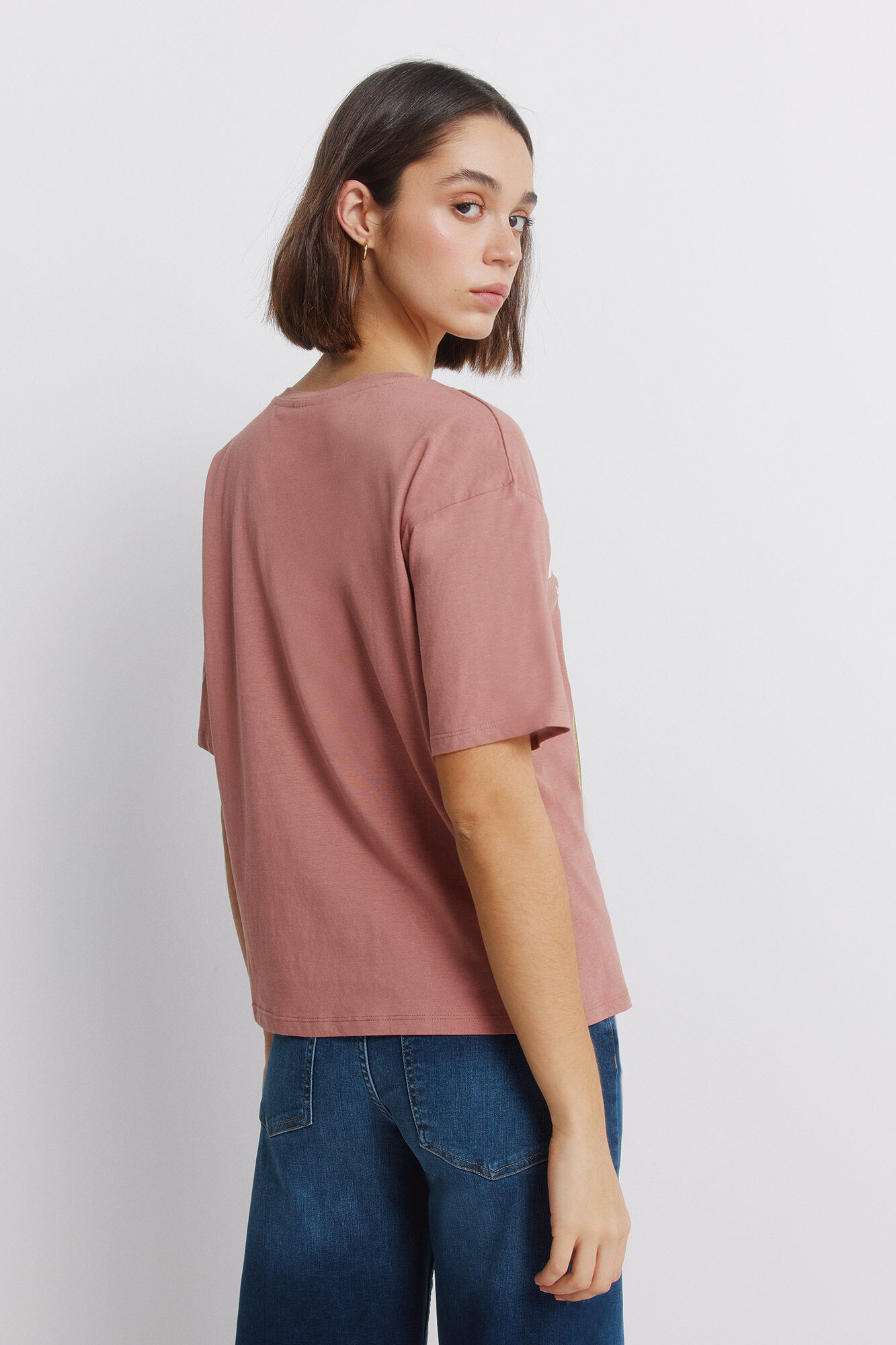 Springfield Playera manga corta tropical rosa