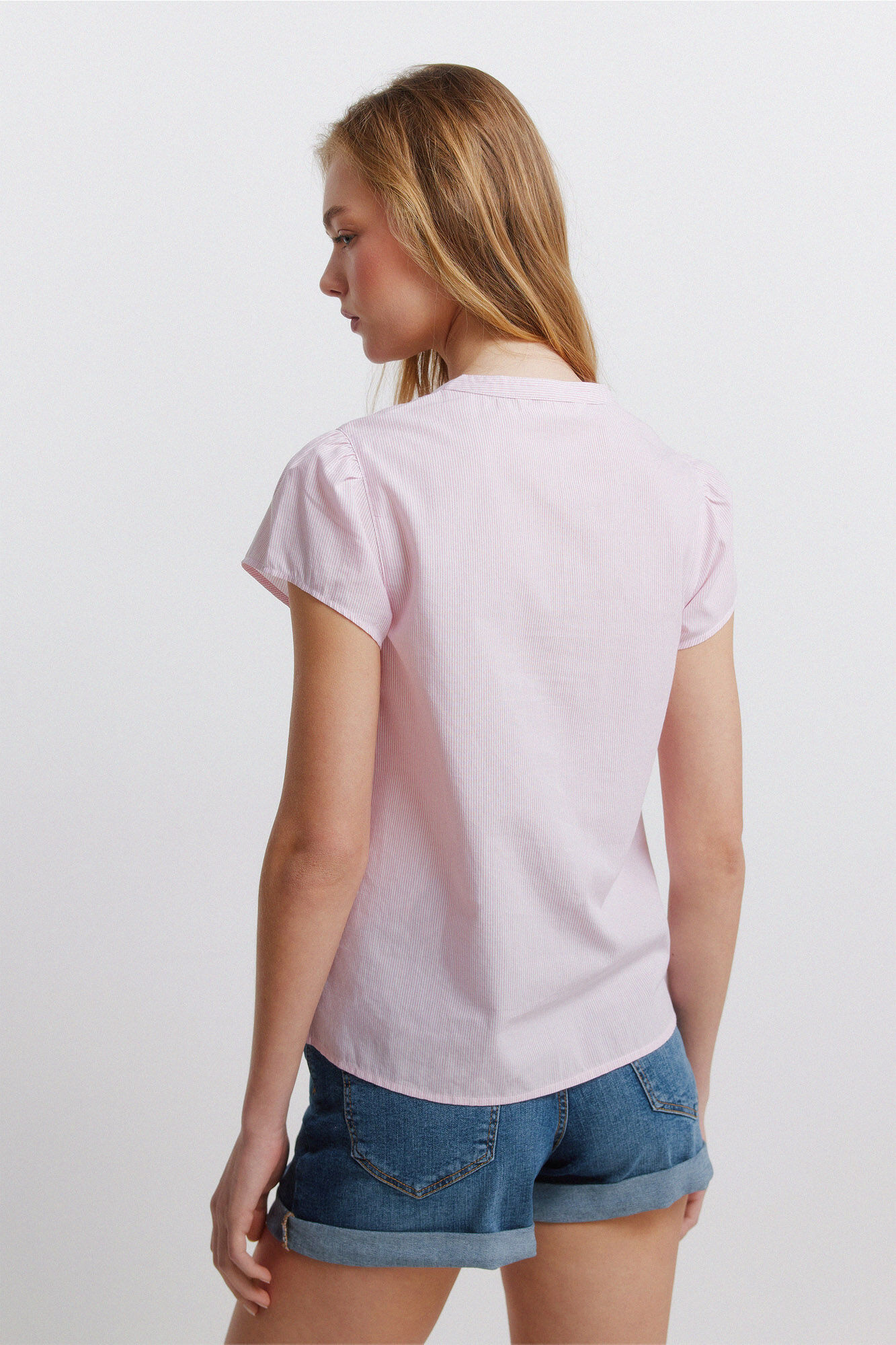 Springfield Blusa de algod&oacute;n con encaje rosa