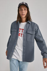 Springfield Sobrecamisa tinte en prenda azul