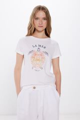 Springfield Playera Gráfica Marina beige