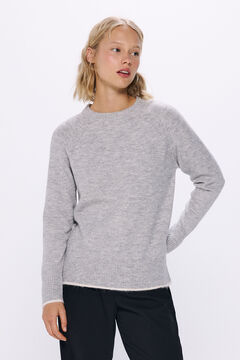 Springfield Suéter cuello redondo contrastes gris
