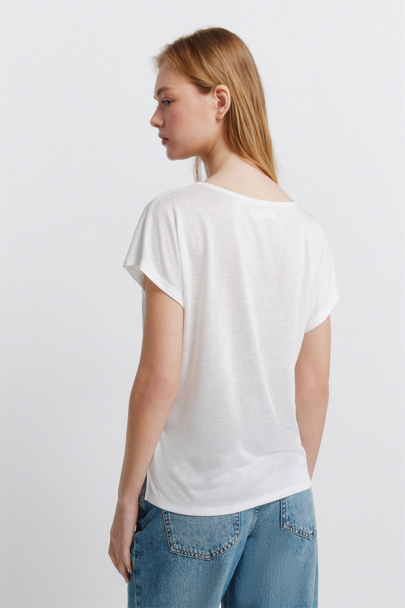 Springfield Playera manga murci&eacute;lago blanco