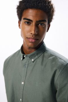 Springfield Camisa oxford tinte en prenda verde