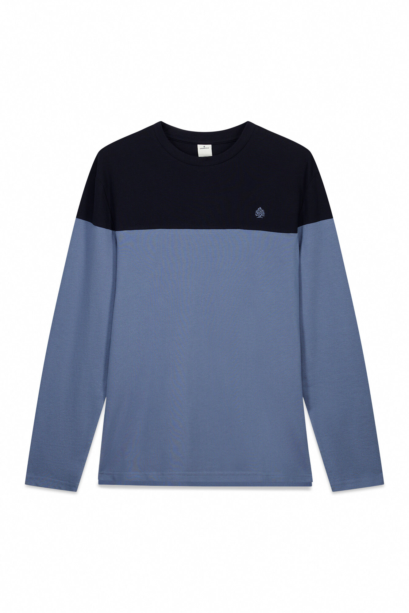 Springfield Playera manga larga bloque de color azul