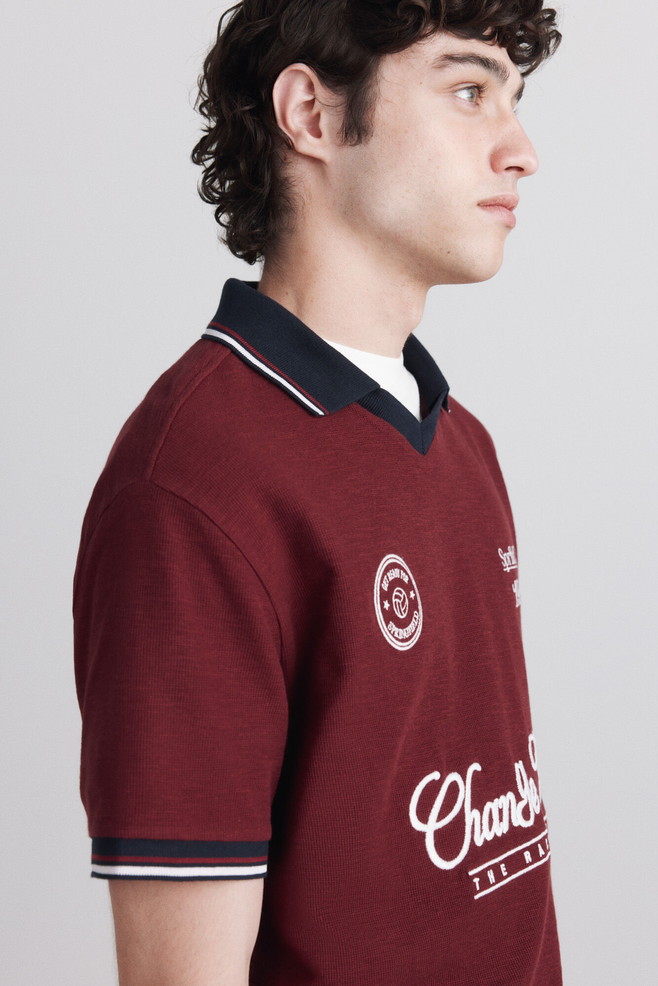 Springfield Polo deportivo de contraste regular fit rojo