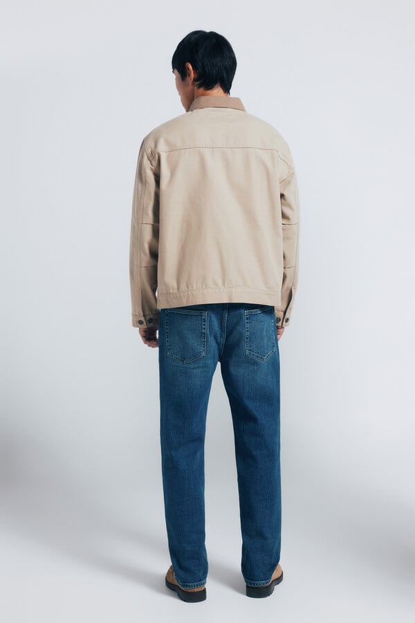 Springfield Jeans rectos teñidos con lavado oscuro turquesa