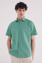 Springfield Camisa manga corta lino verde