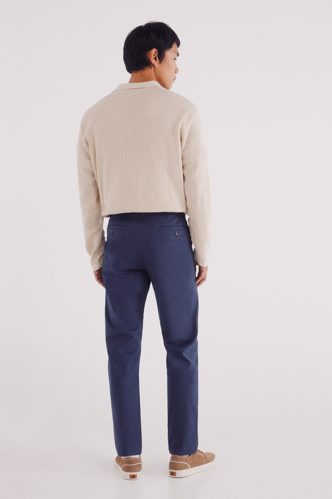 Springfield Pantal&oacute;n chino microestampado slim fit azul indigo