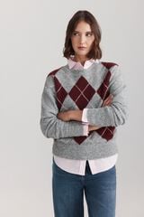 Springfield Su&eacute;ter de rombos gris