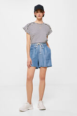 Springfield Bermuda Vaquera Tencel Cinturón Cuerda azul