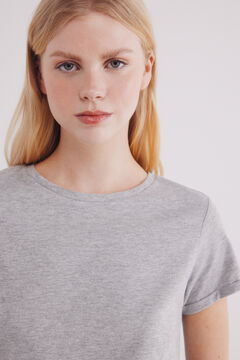Springfield Playera básica manga vuelta gris