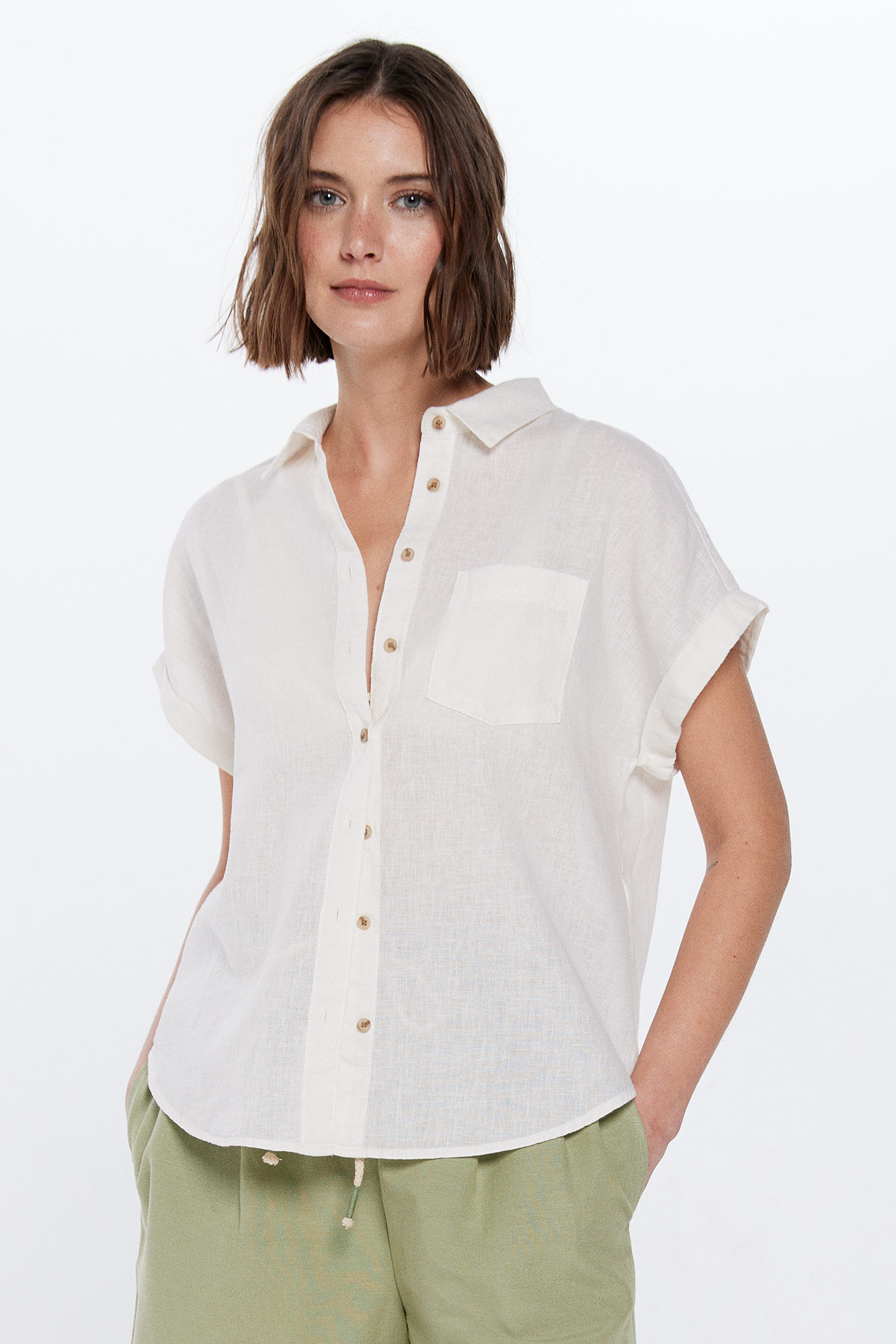 Blusa bolsillo M C algodon Camisas y blusas de mujer Springfield MX