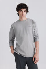 Springfield Camisa b&aacute;sica de manga larga suave gris