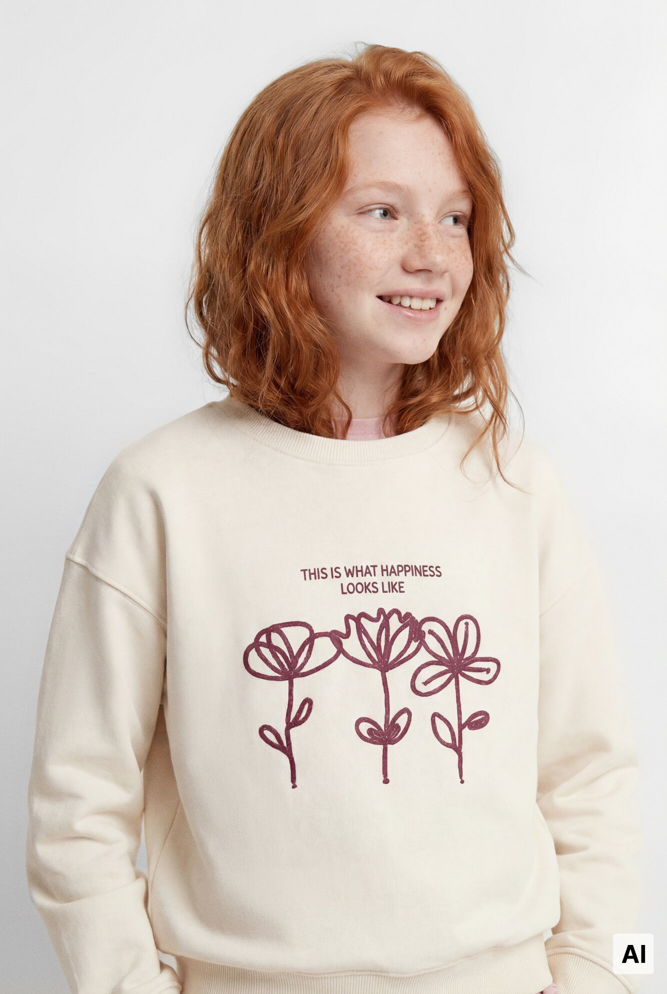 Springfield Kids Sudadera de flores con cord&oacute;n para ni&ntilde;a