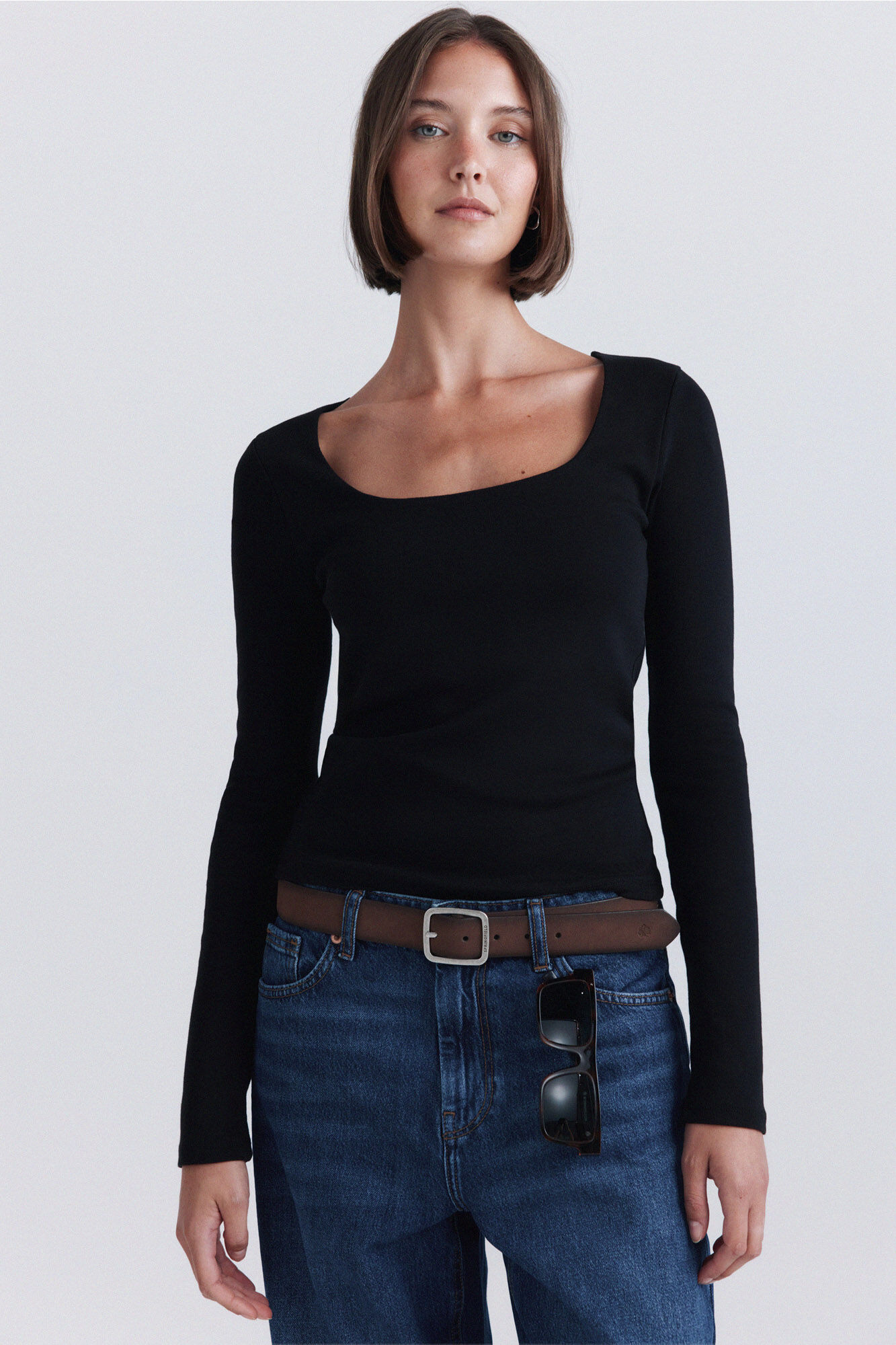 Springfield Playera de cuello cuadrado de algod&oacute;n