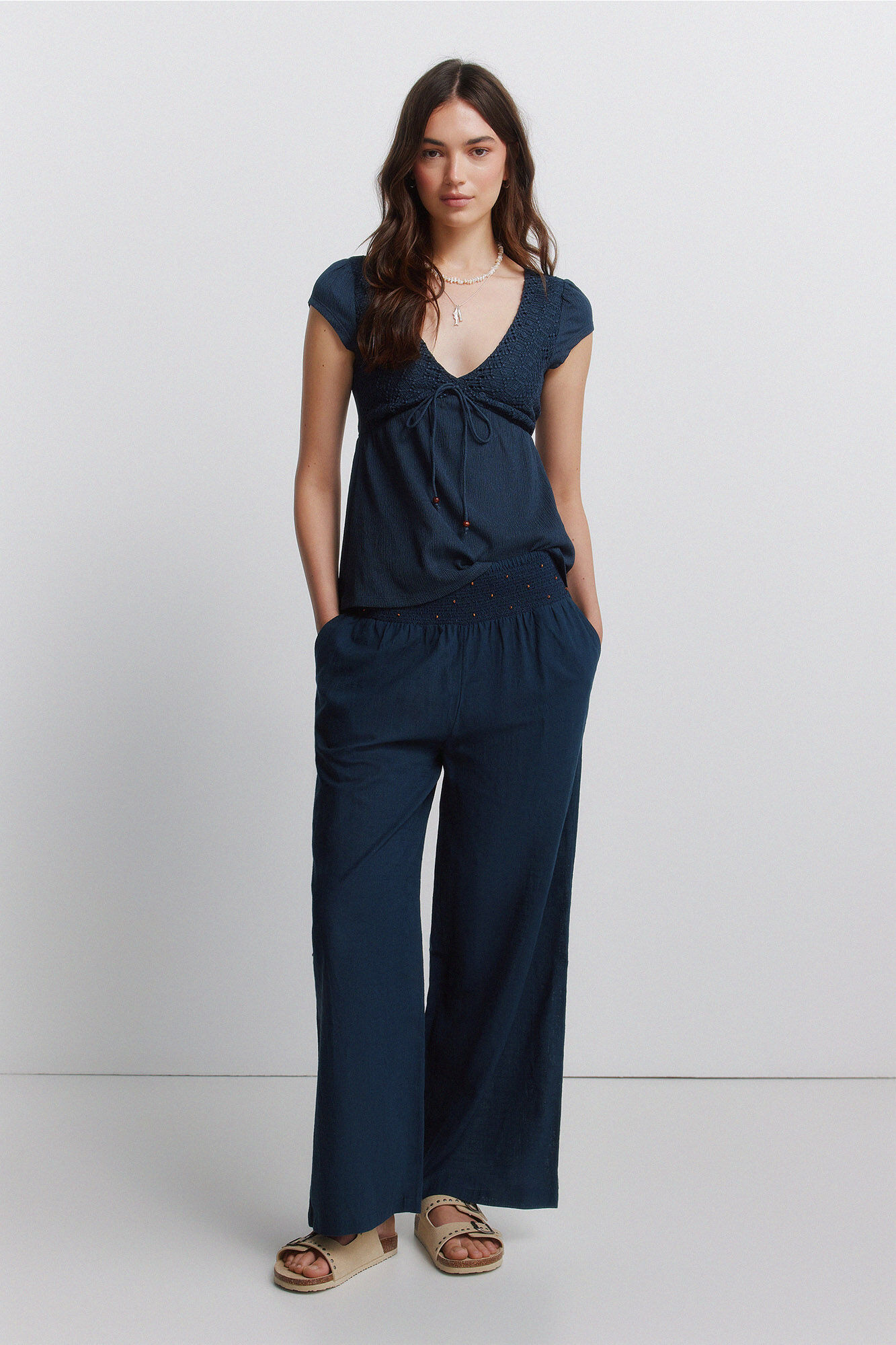 Springfield Pantal&oacute;n ancho de algod&oacute;n