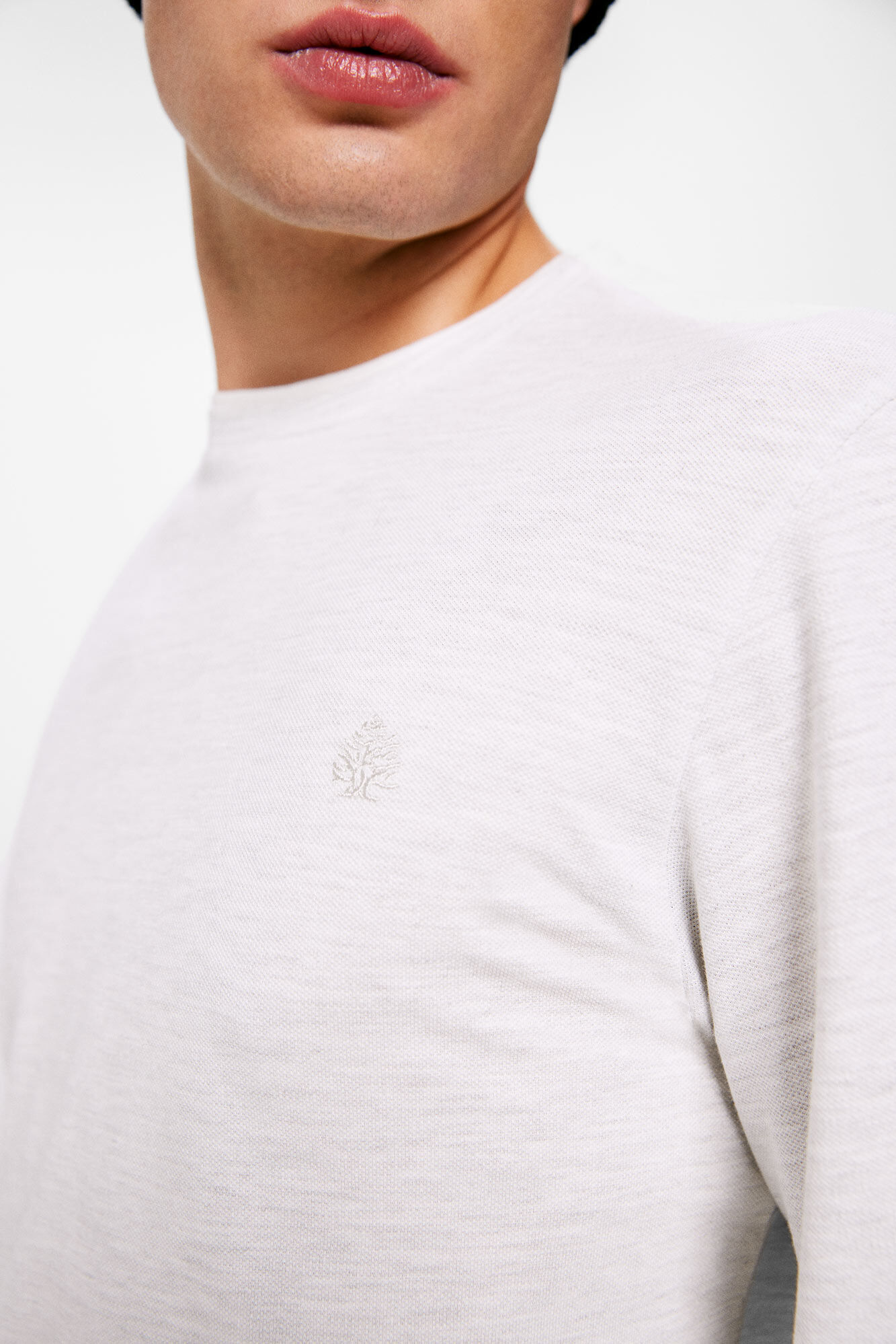 Springfield Playera manga larga piqu&eacute; gris