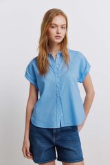 Springfield Camisa b&aacute;sica oxford turquesa