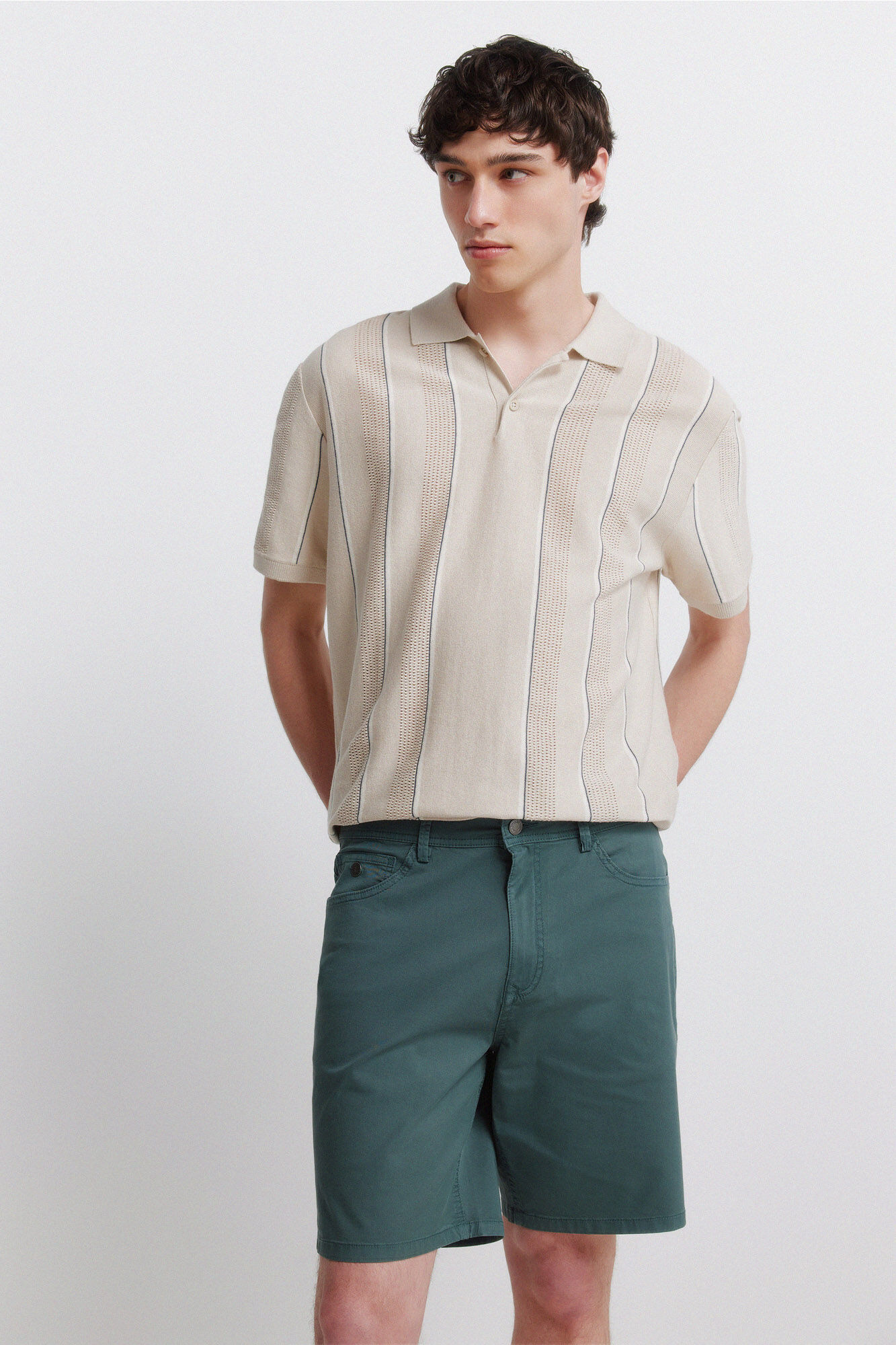 Springfield Bermudas ligeras de 5 bolsillos lavado regular fit turquesa