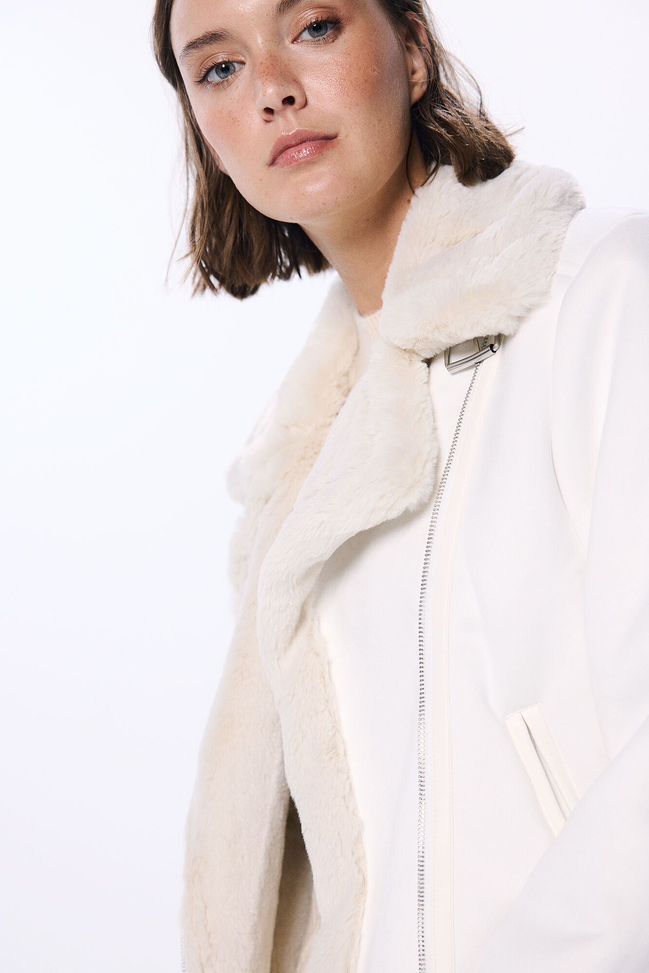 Springfield Chamarra motera doble faz beige