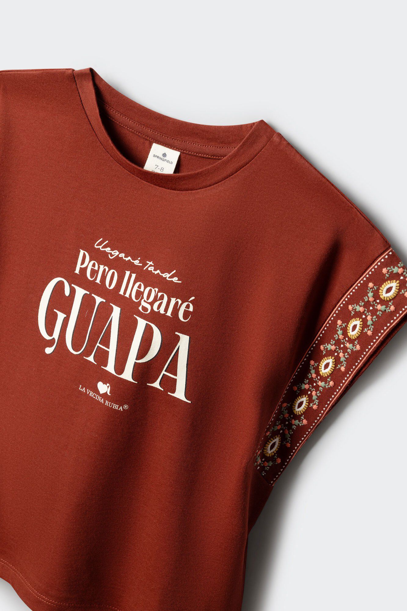 Springfield Kids Playera "Llegar&eacute; tarde, pero llegar&eacute; guapa" naranja