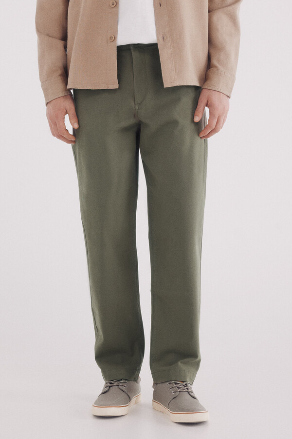 Springfield Pantalón recto canvas kaki