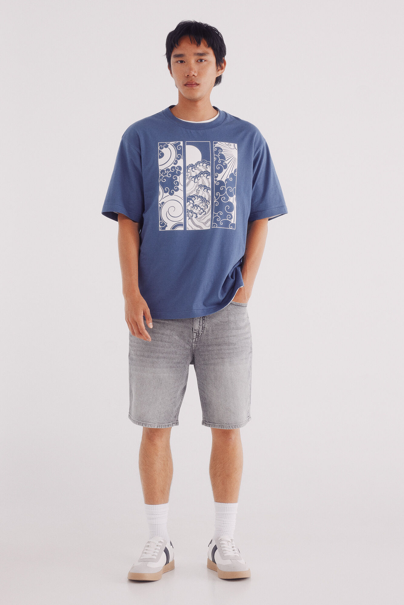 Springfield Camiseta paisajes azul