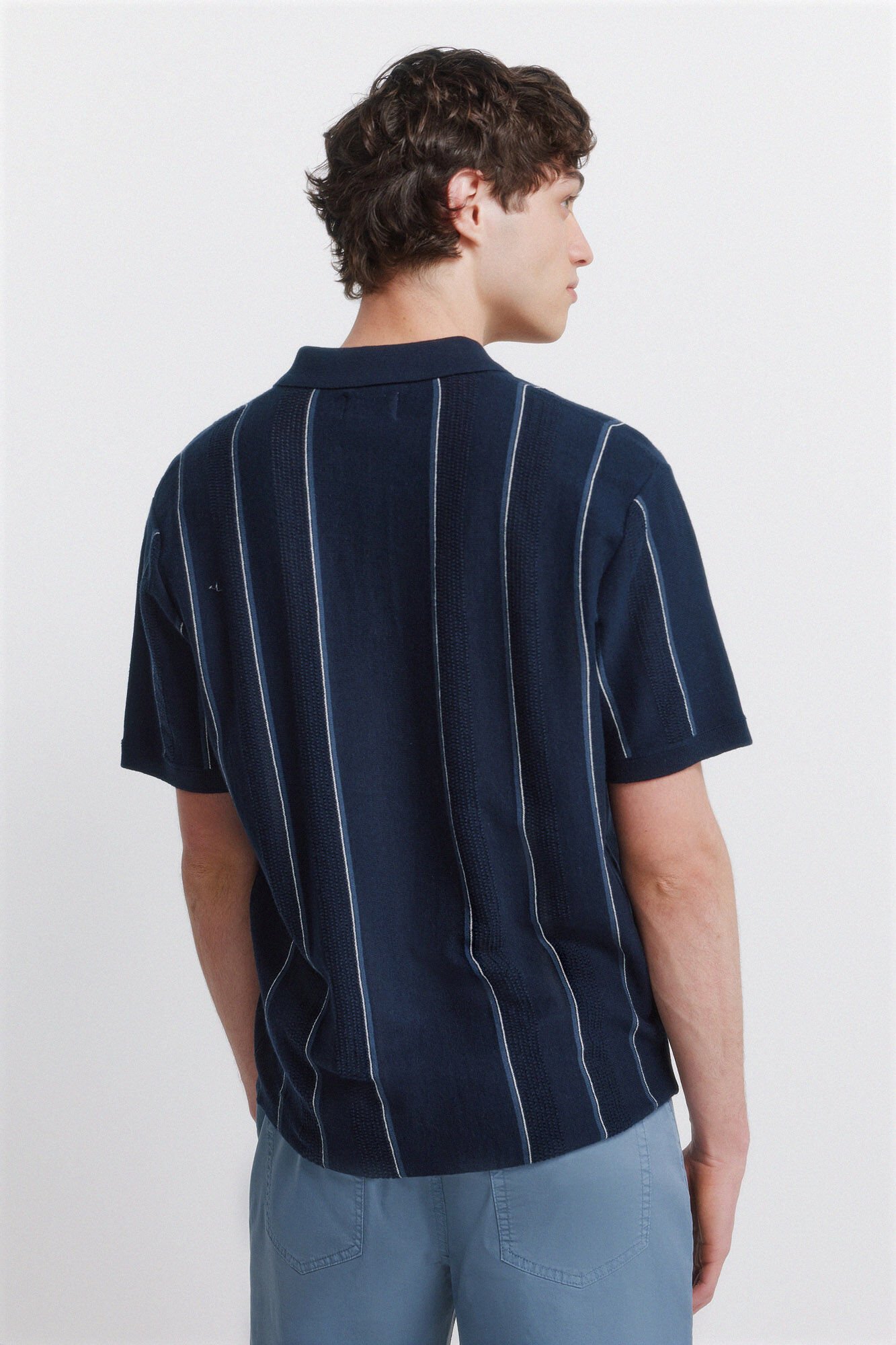 Springfield Polo de rayas verticales con estructura azul mezcla