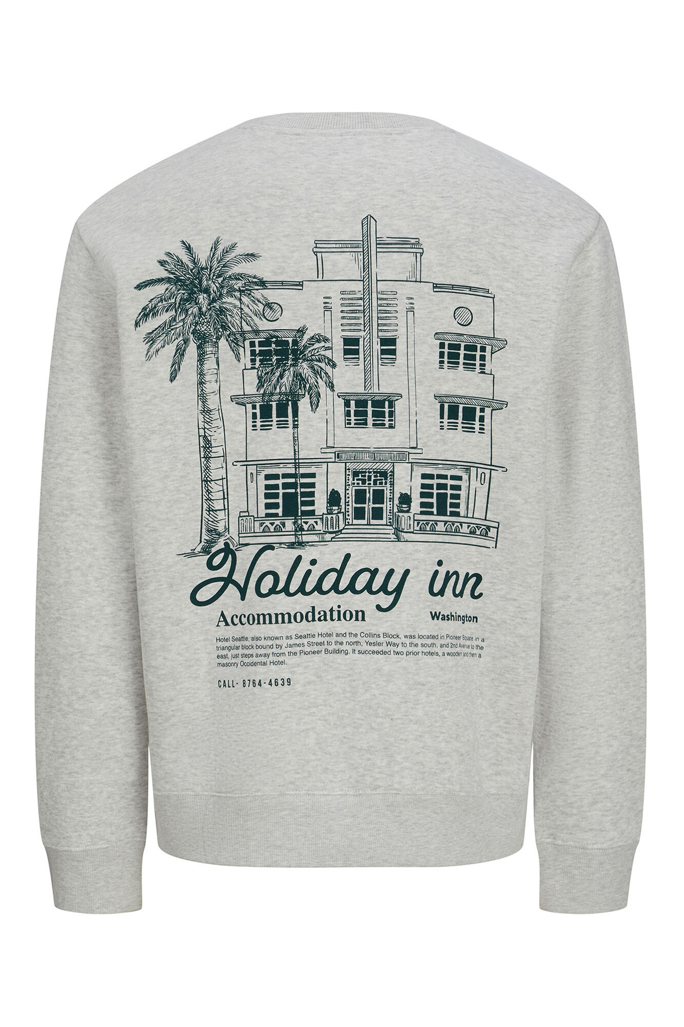 Jack & Jones Sudadera back print natural