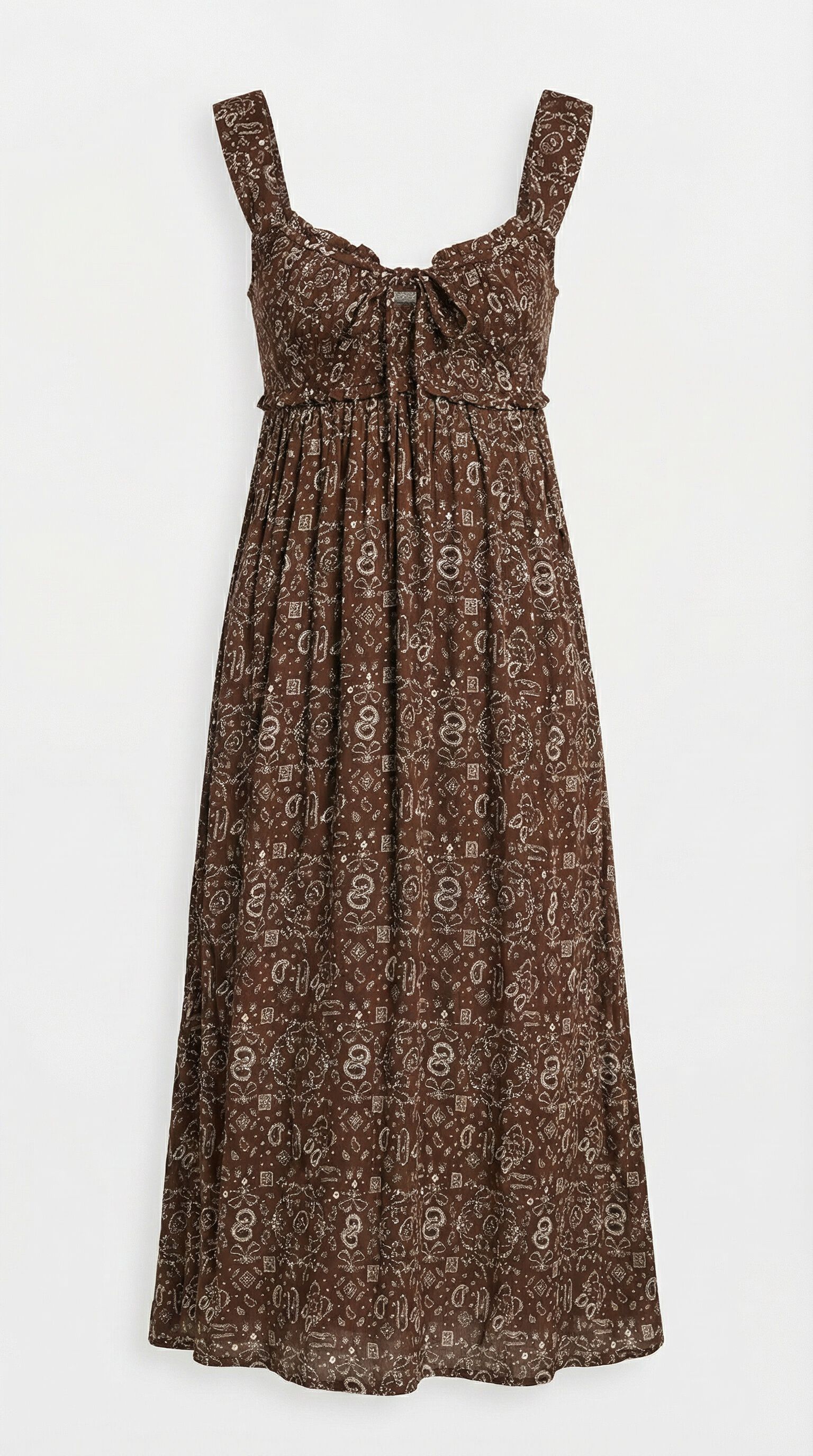 Springfield Vestido midi smock en el pecho estampado