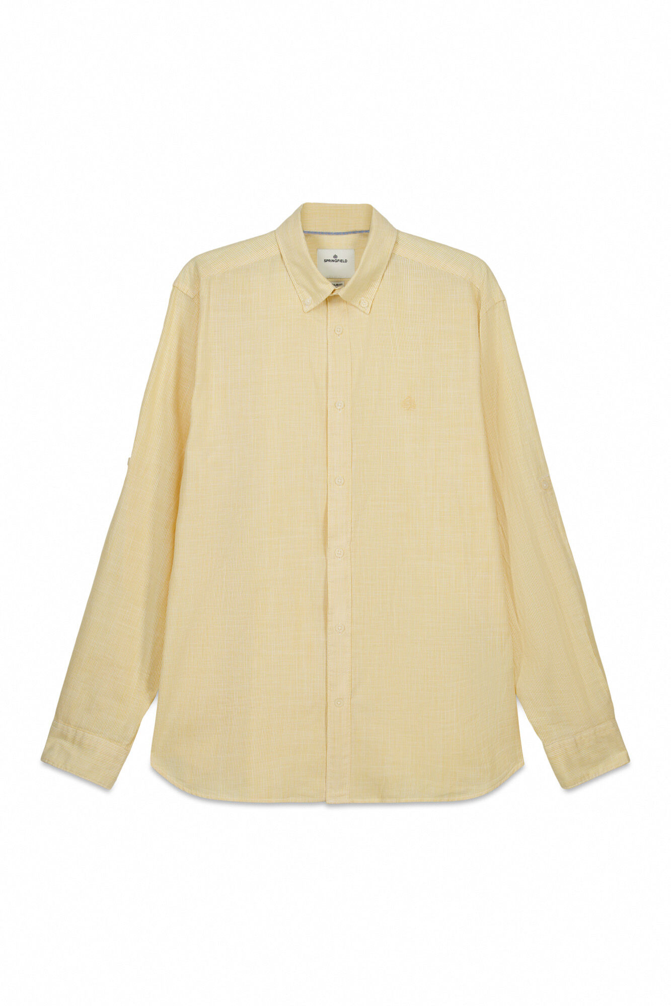 Springfield Camisa ligera de micro rayas amarillo