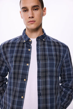 Springfield Camisa franela cuadros azulado