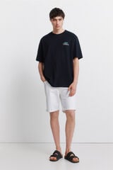 Springfield Bermudas de 5 bolsillos lavada slim fit marfil